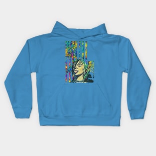 Indian Feather Flag (tongue out) Kids Hoodie